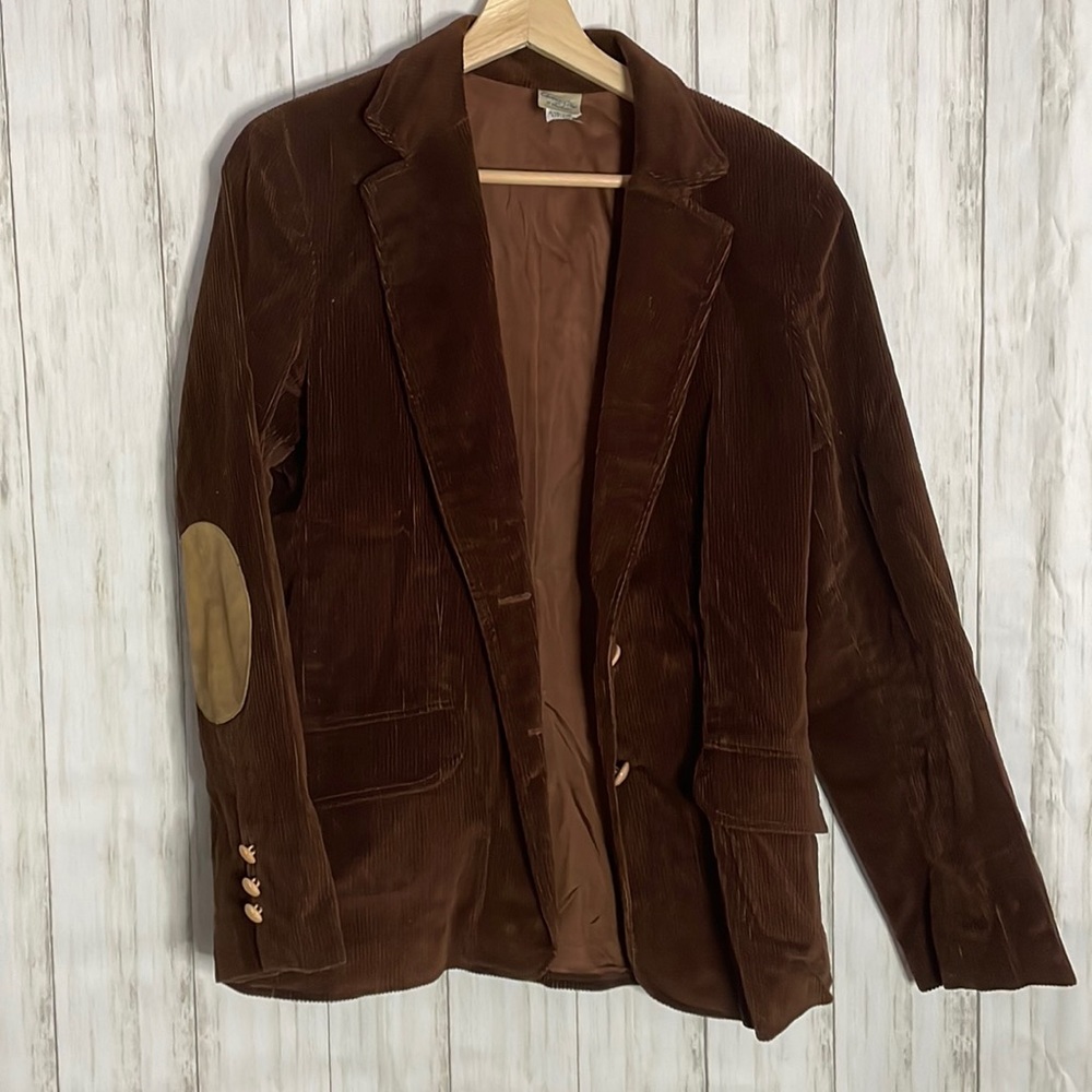 Vintage brown and tan corduroy blazer